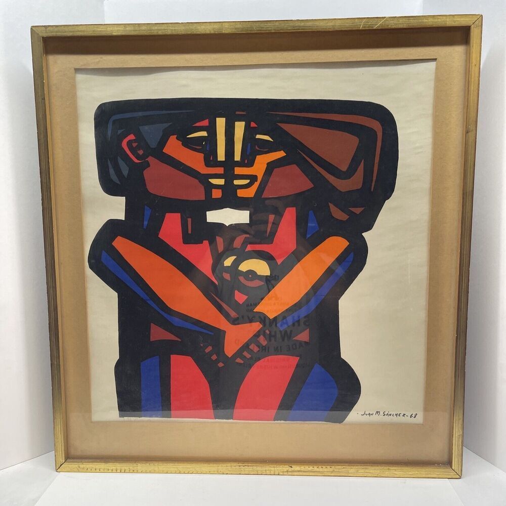 JUAN MANUEL SANCHEZ 1968 - Oil Painting - Man And Woman Hugging 🖼 23in X 24in